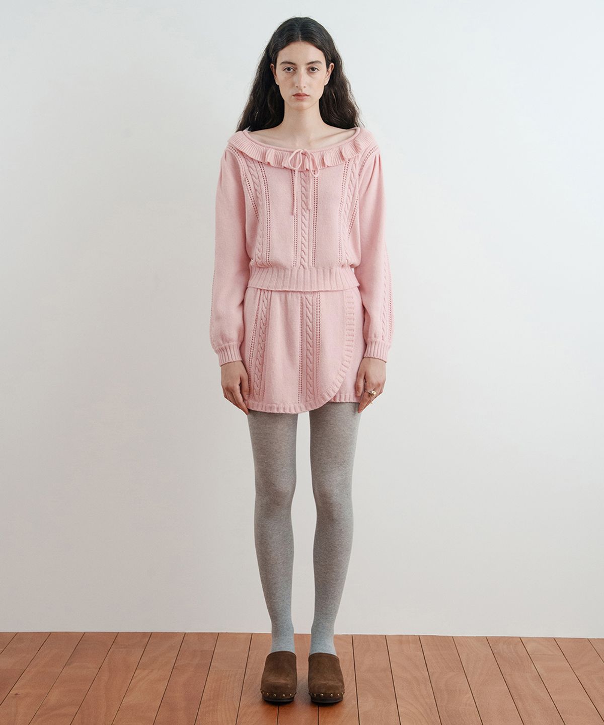 시눈(SINOON) Cable Knit Short Pants (Pink)