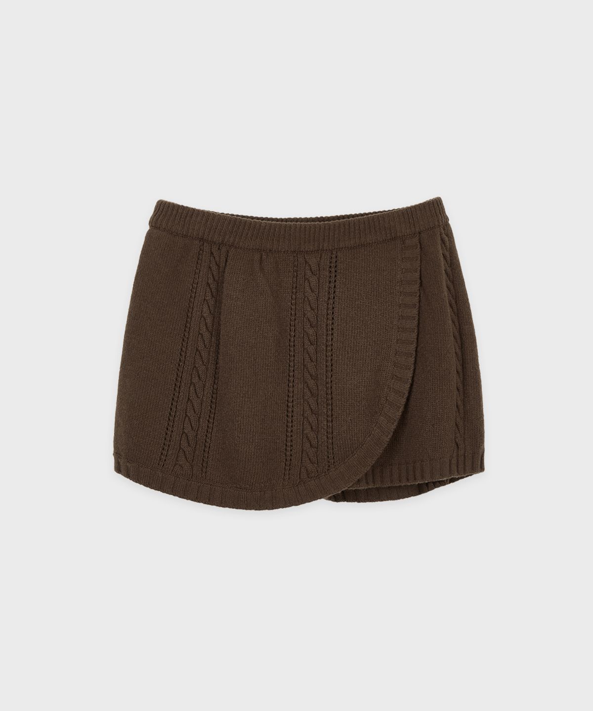시눈(SINOON) Cable Knit Short Pants (Brown)