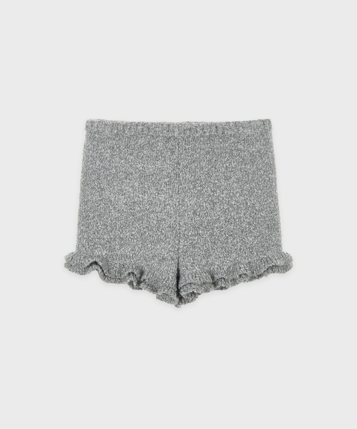 시눈(SINOON) Color Point Frill Knit Shorts (Deep Grey)