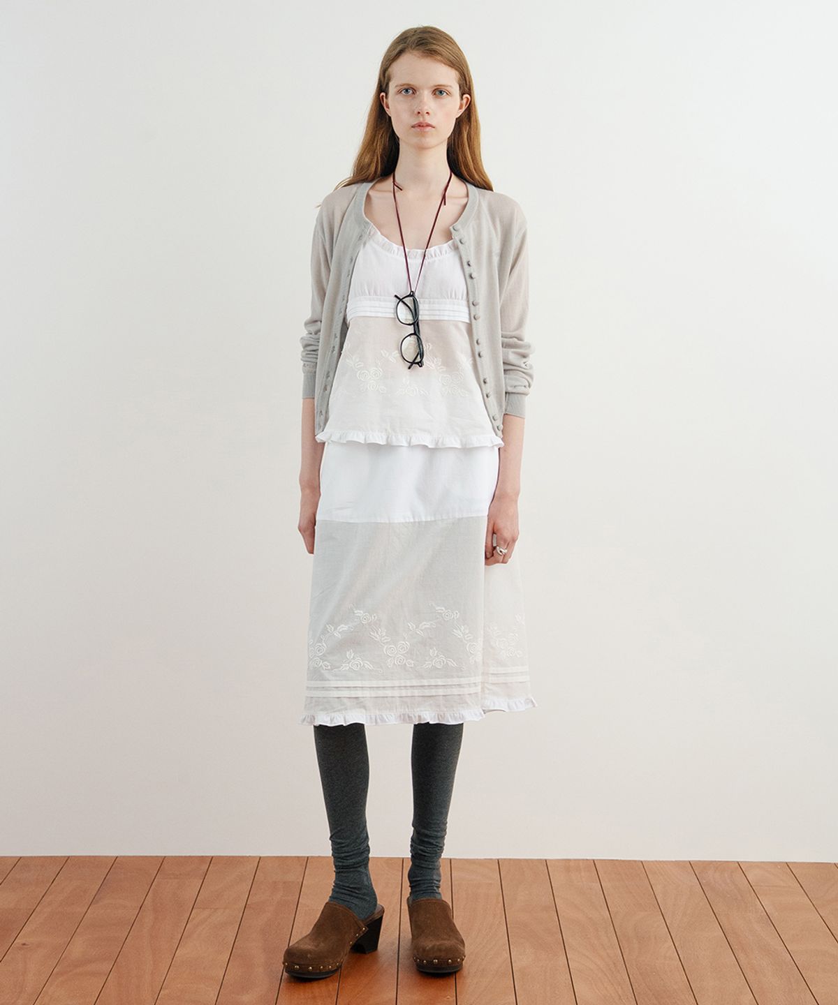 시눈(SINOON) Rose Cotton Skirt (White)