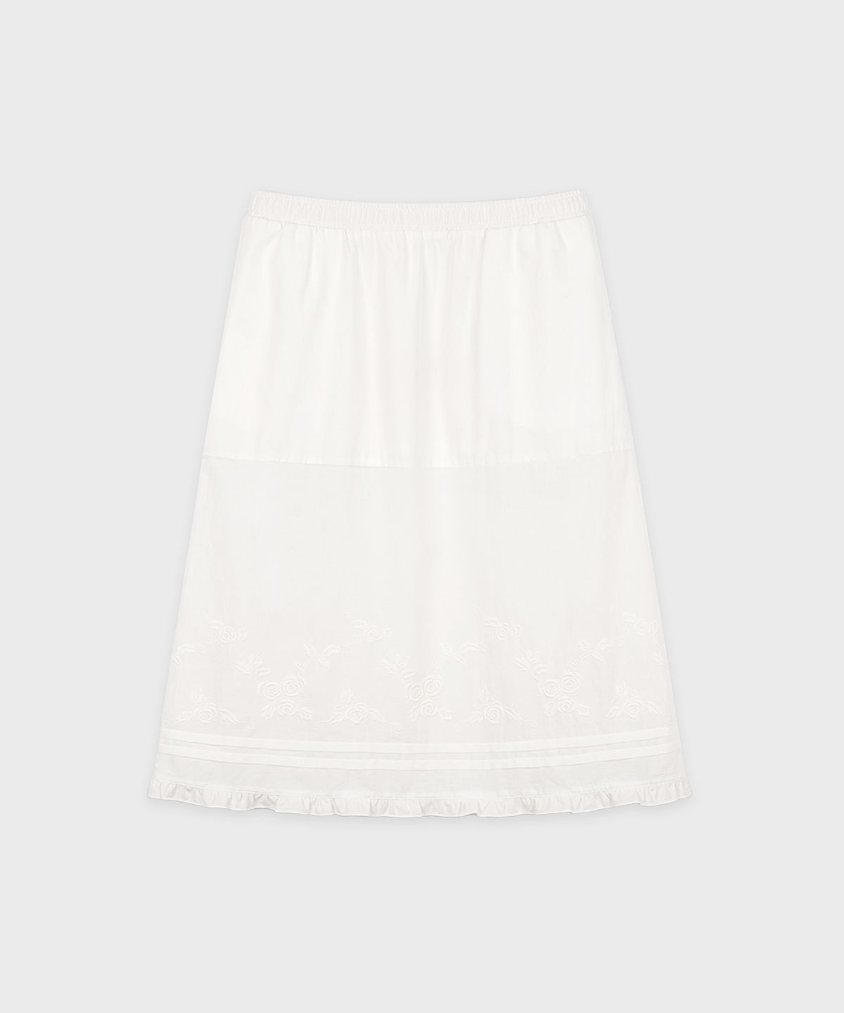 시눈(SINOON) Rose Cotton Skirt (White)