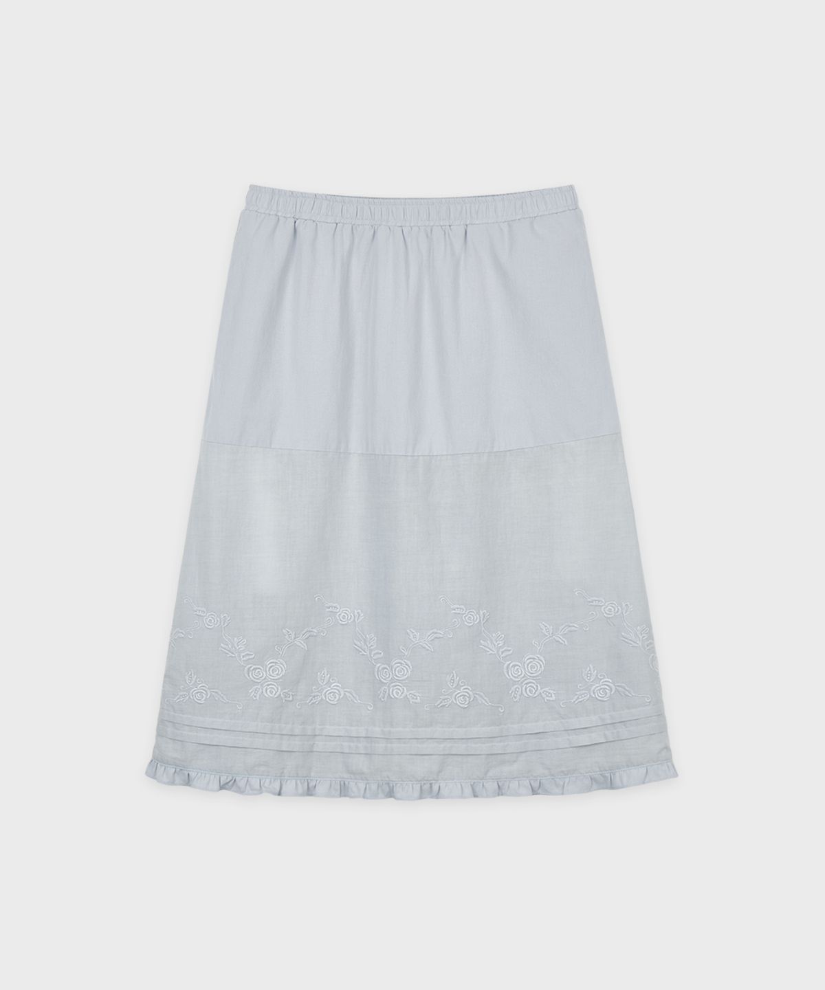 시눈(SINOON) Rose Cotton Skirt (Light Blue)