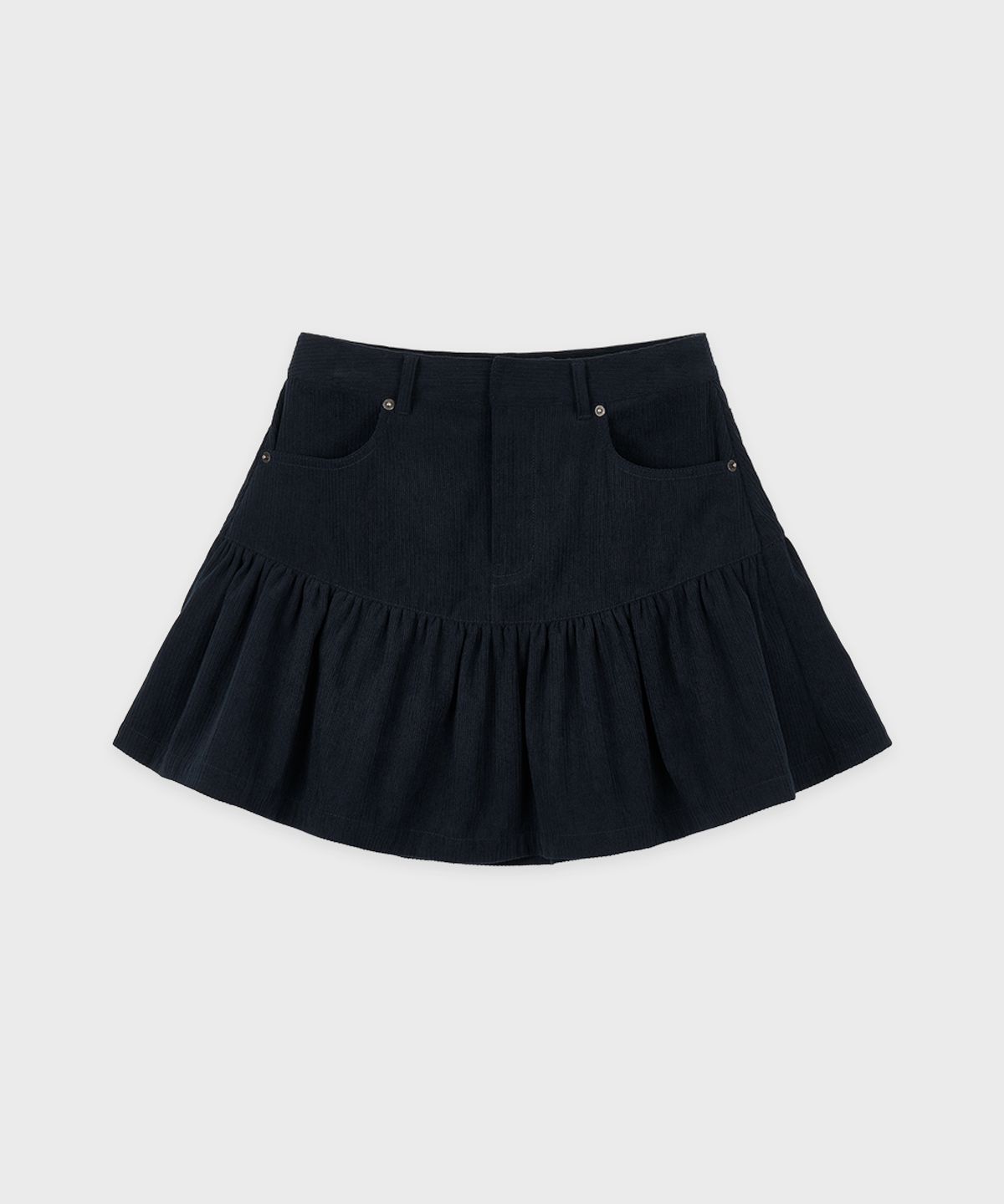 시눈(SINOON) Flare Corduroy Mini Skirt (Navy)