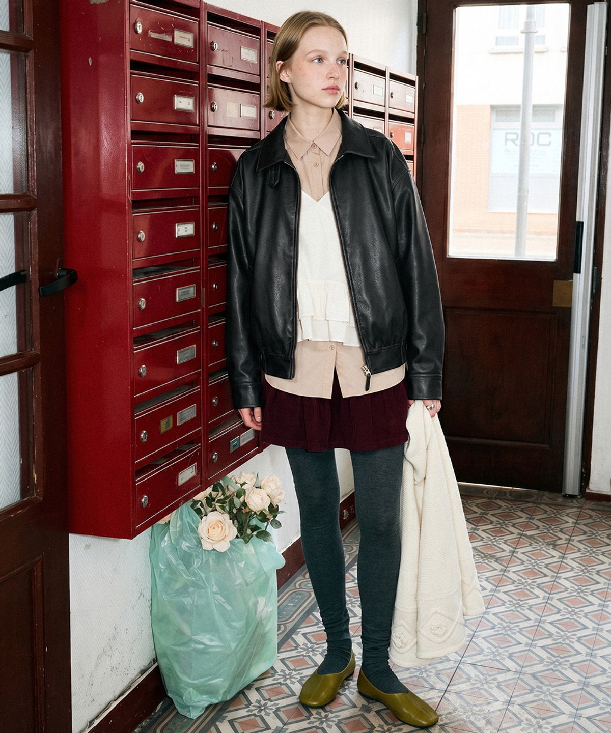 시눈(SINOON) Flare Corduroy Mini Skirt (Burgundy)