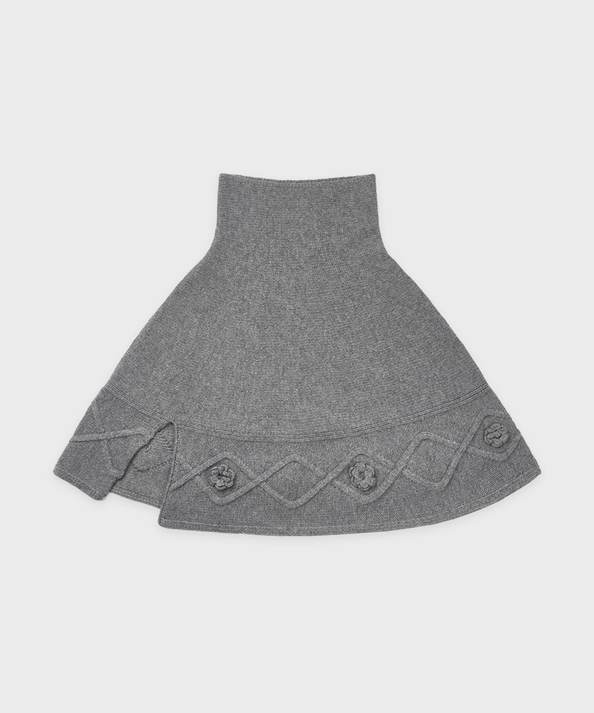 시눈(SINOON) High Neck Knit Cape (Grey)