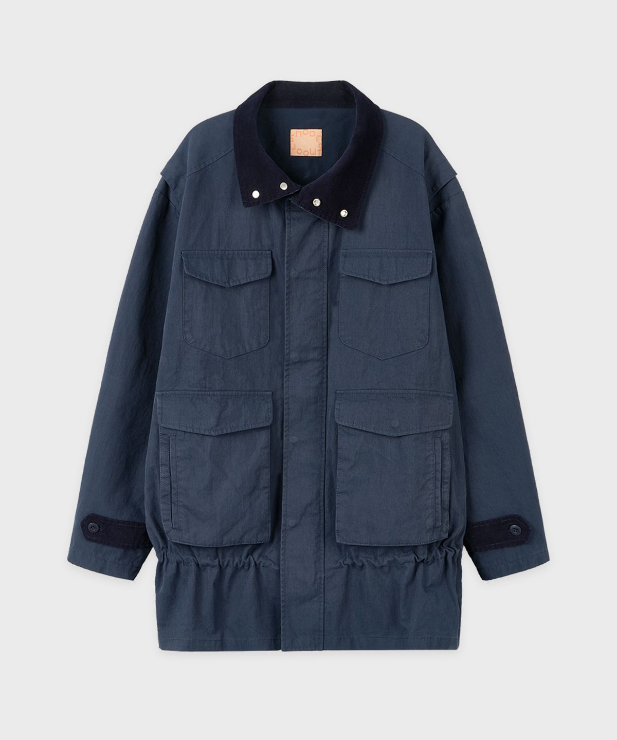 시눈(SINOON) Color Block Washed Work Jacket (Dusty Blue)