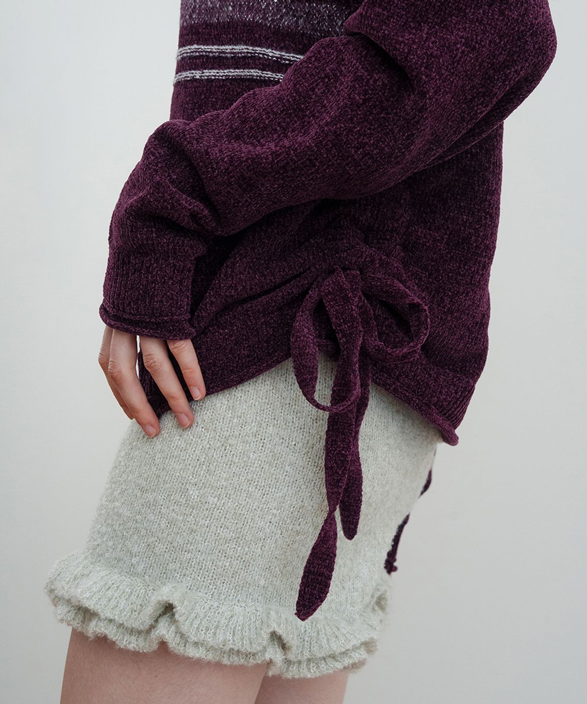 시눈(SINOON) Velvet String Pullover (Grape)