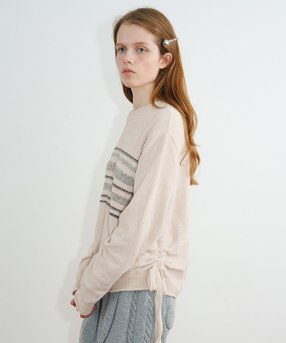 시눈(SINOON) Velvet String Pullover (Beige)