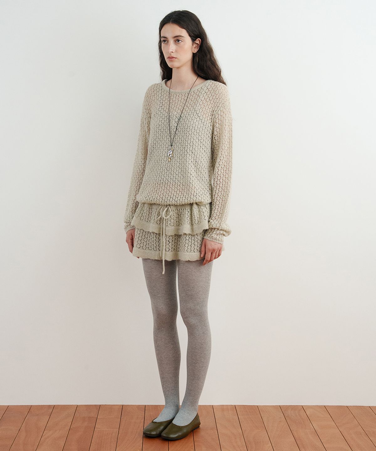 시눈(SINOON) Openwork Knit Pullover (Beige)
