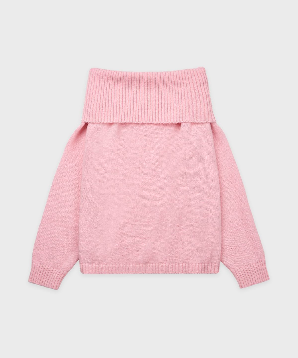 시눈(SINOON) Sheer Off-Shoulder Knit (Pink)