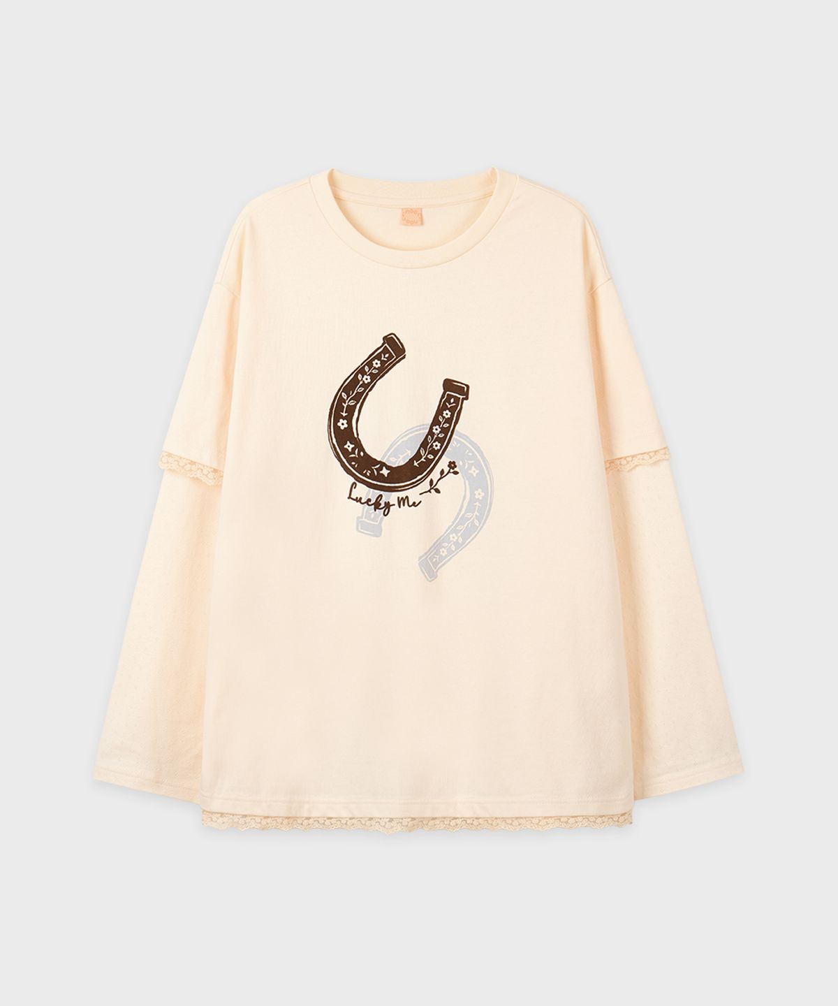 시눈(SINOON) Lucky Layered T-Shirt (Cream)