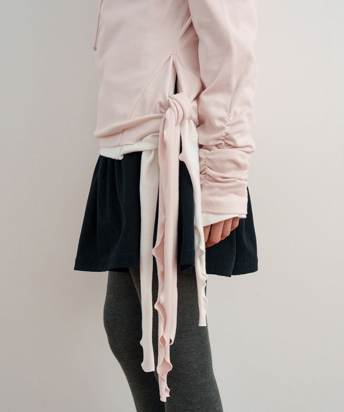 시눈(SINOON) Side Tie T-Shirt (Pink)