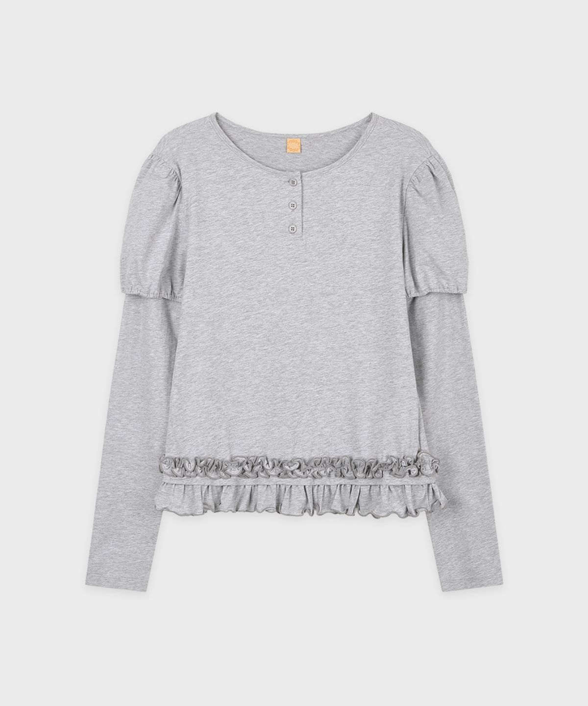 시눈(SINOON) Balloon Puff Layered Sleeve (Melange Grey)