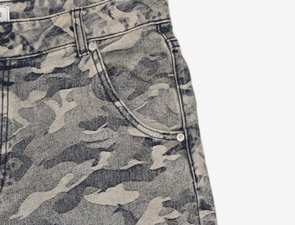 크리틱(CRITIC) CAMO WASHING 4 TUCK SET UP DENIM PANTS BEIGE L