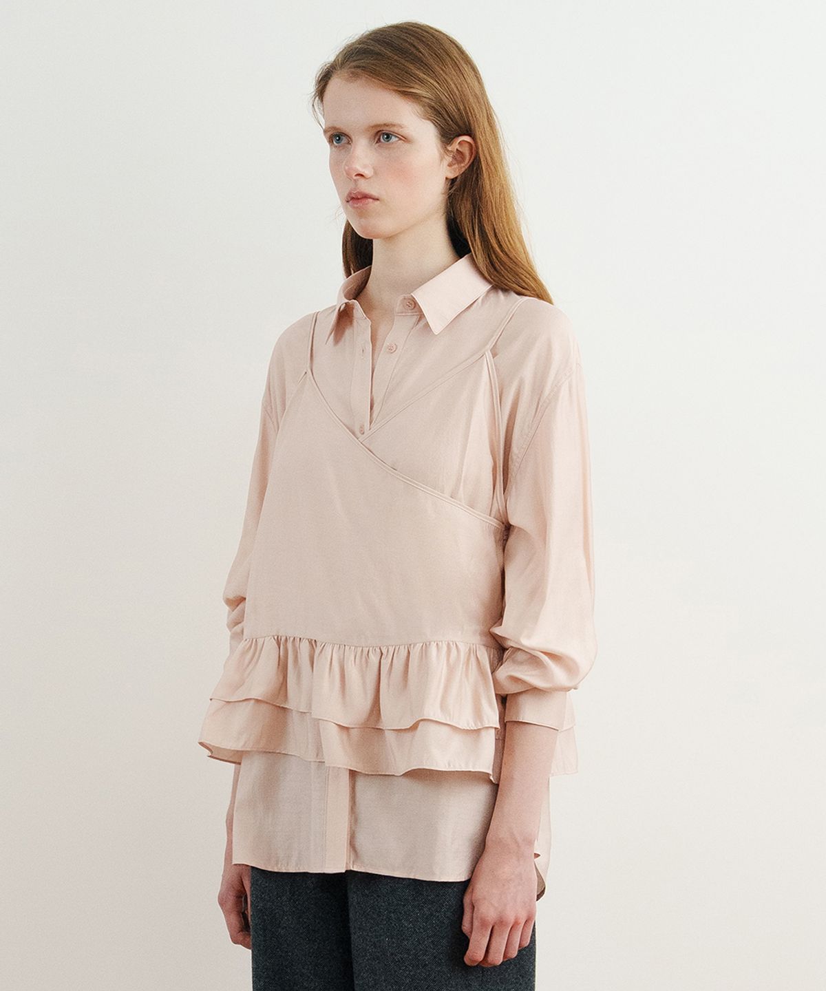 시눈(SINOON) Sheer Wrap Sleeveless (Light Pink)