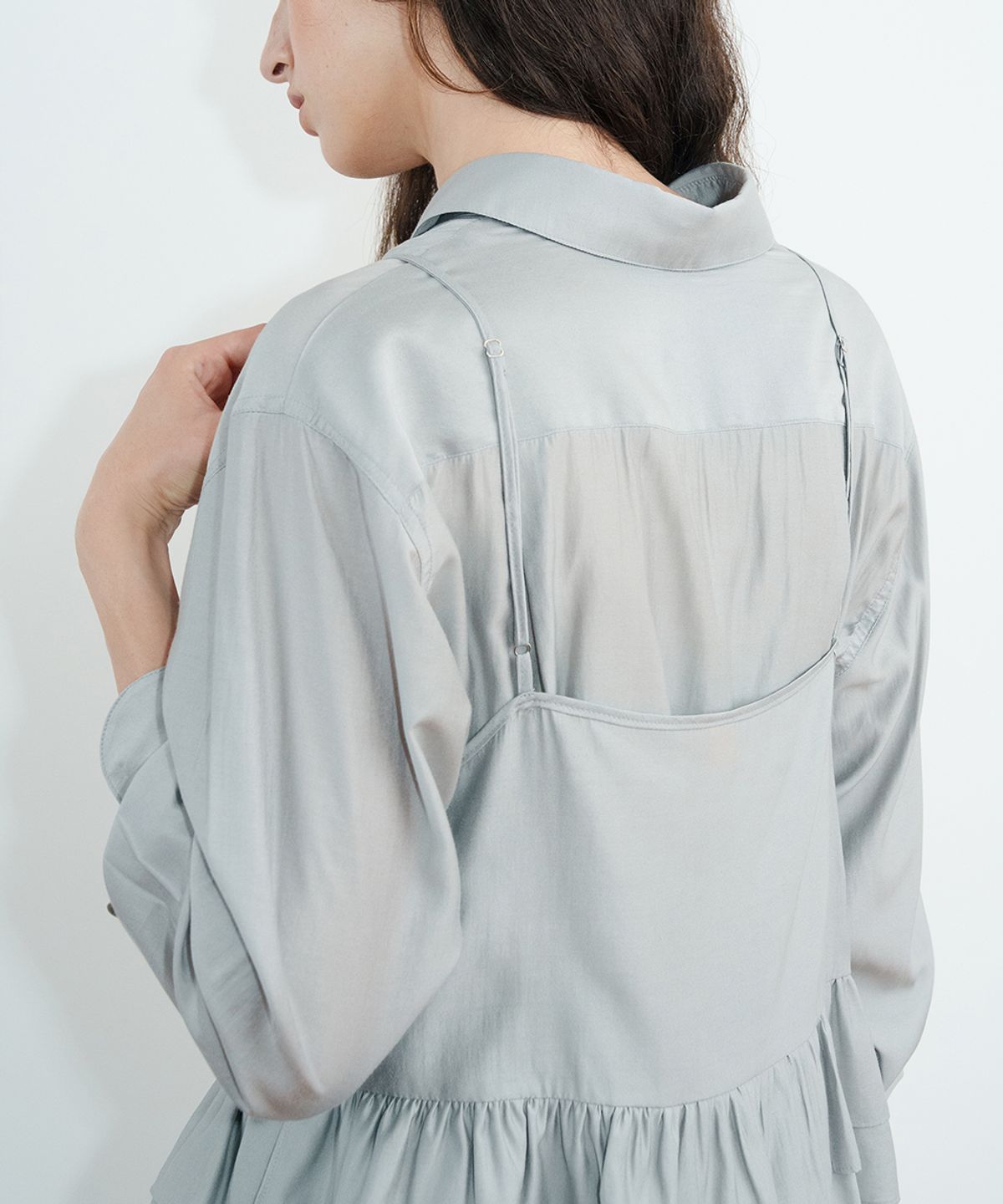 시눈(SINOON) Sheer Wrap Sleeveless (Light Grey)