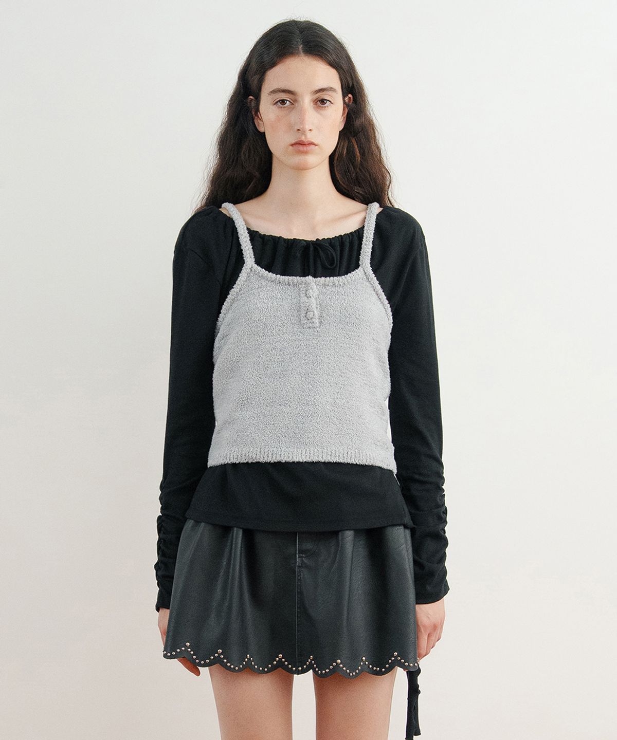 시눈(SINOON) Glow Knit Bustier (Grey)