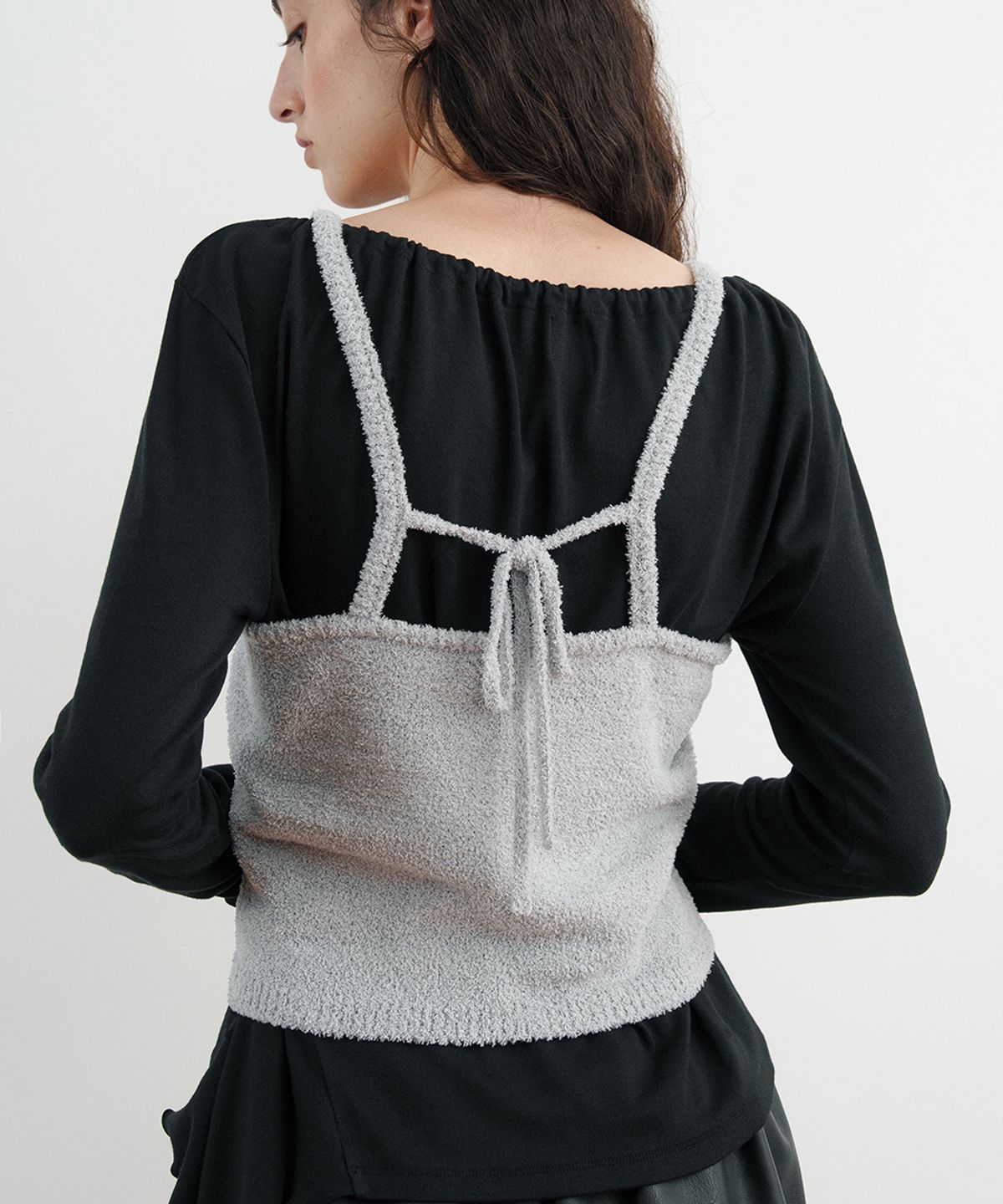 시눈(SINOON) Glow Knit Bustier (Grey)