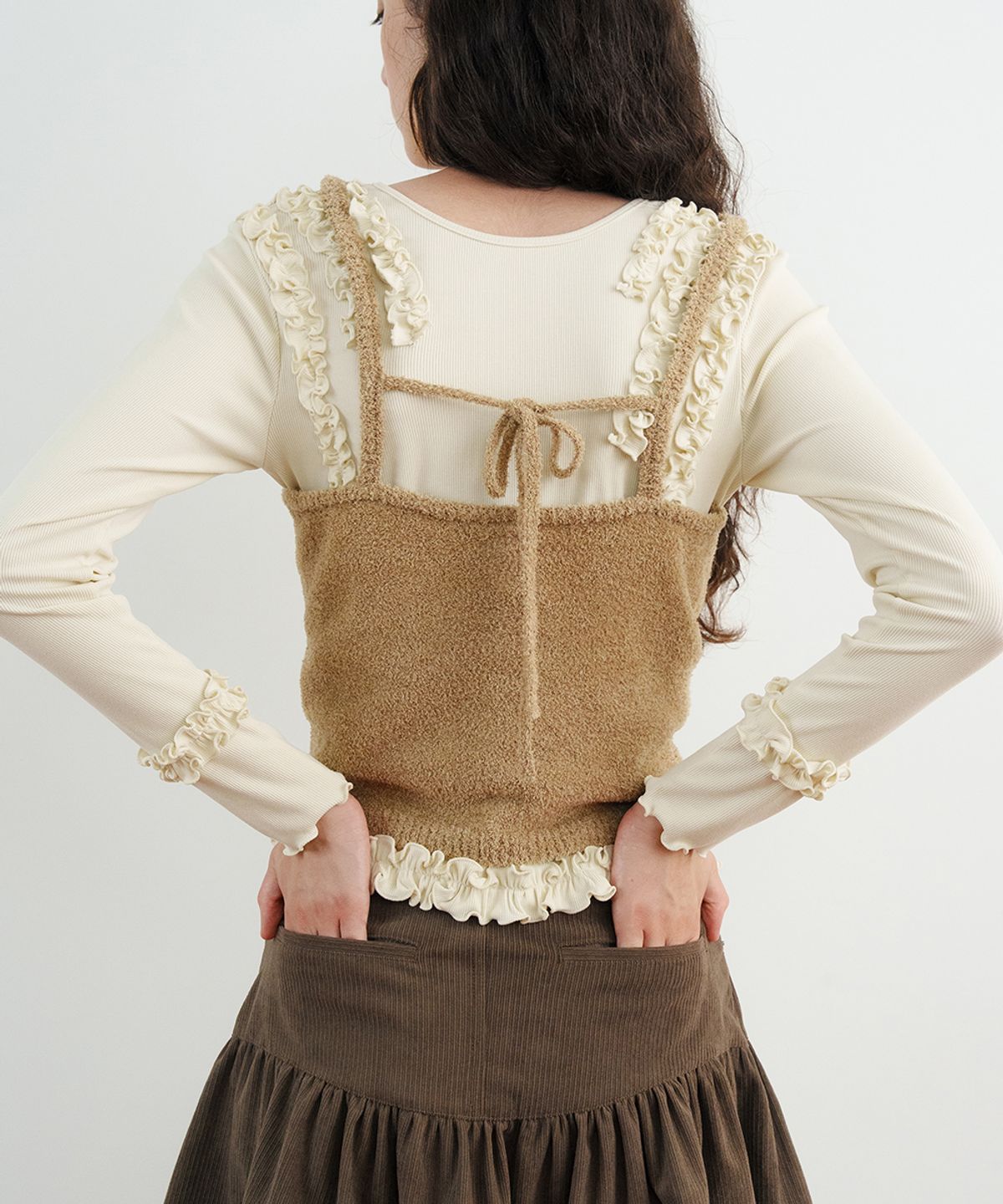 시눈(SINOON) Glow Knit Bustier (Brown)