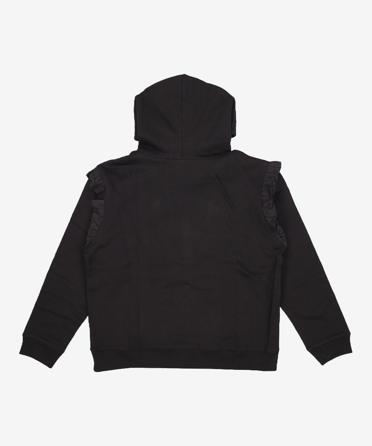쓰리투에이티(THREE TO EIGHTY) RUFFLED SWEAT HOODIE (BLACK) OS
