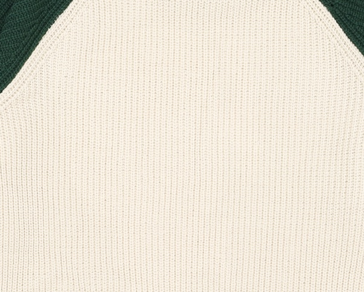 어반디타입(URBANDTYPE) 컬러 블록 래글런 니트_그린_KN125 S