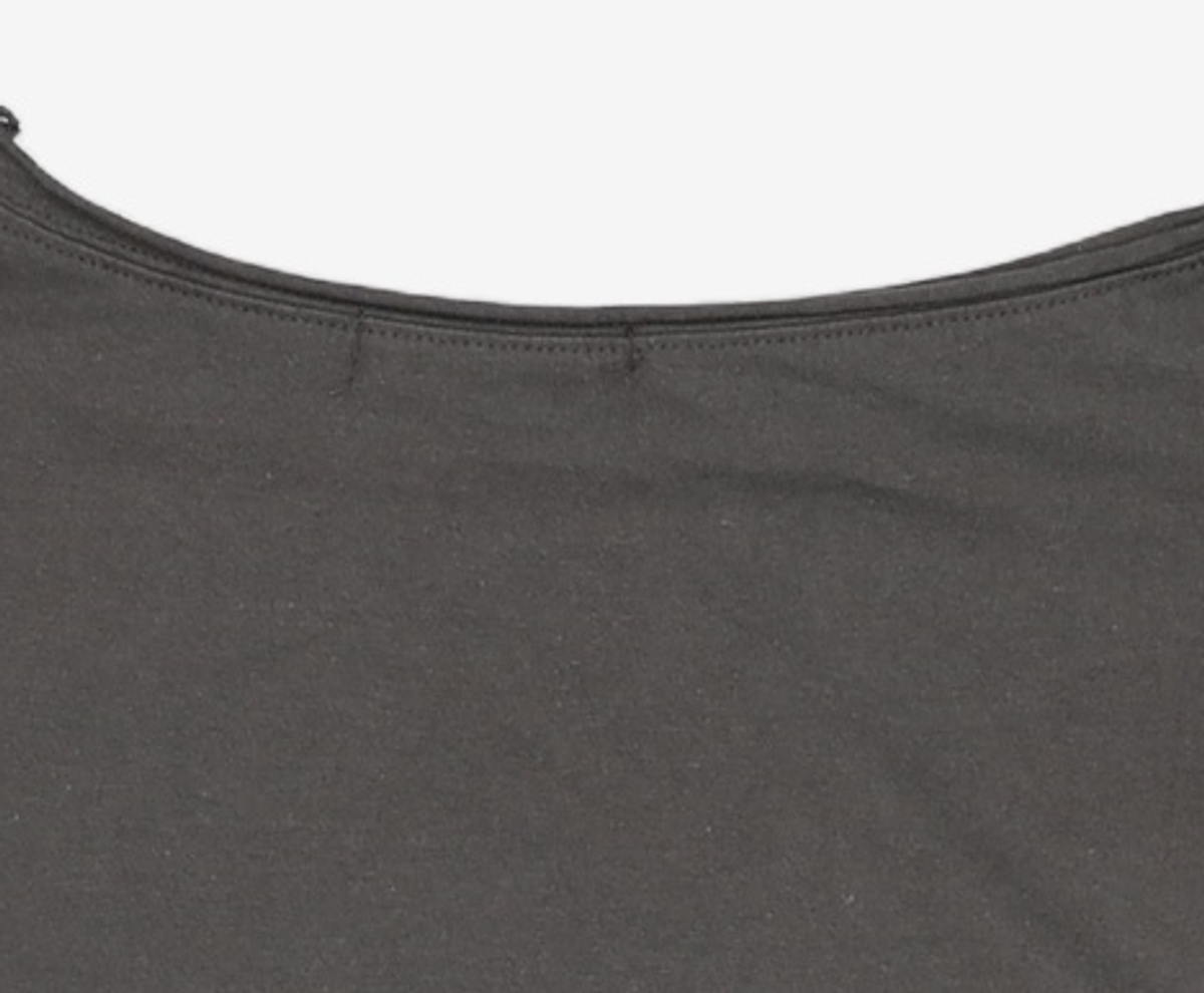 포르테나(PORTERNA) HOTFIX ONE-SHOULDER UNBALANCE T-SHIRT-CHARCOAL OS