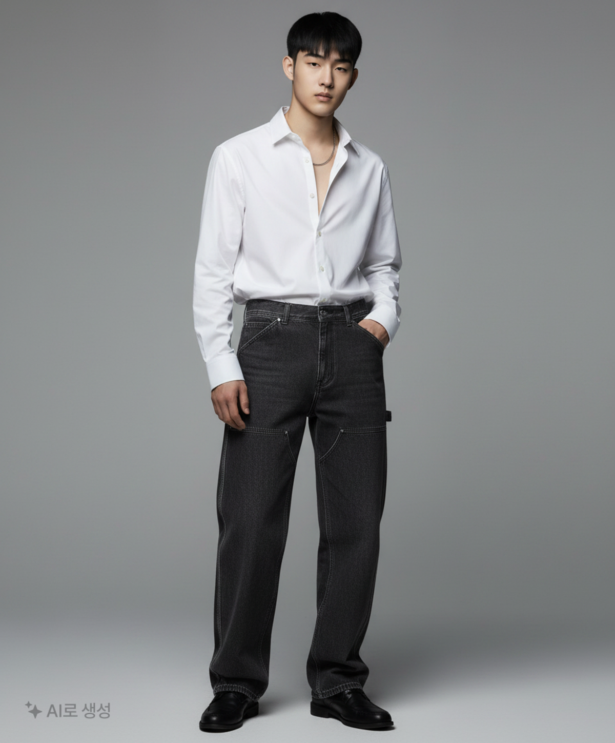 메종미네드(MAISON MINED) BLACK SPREAD CARPENTER DENIM 48