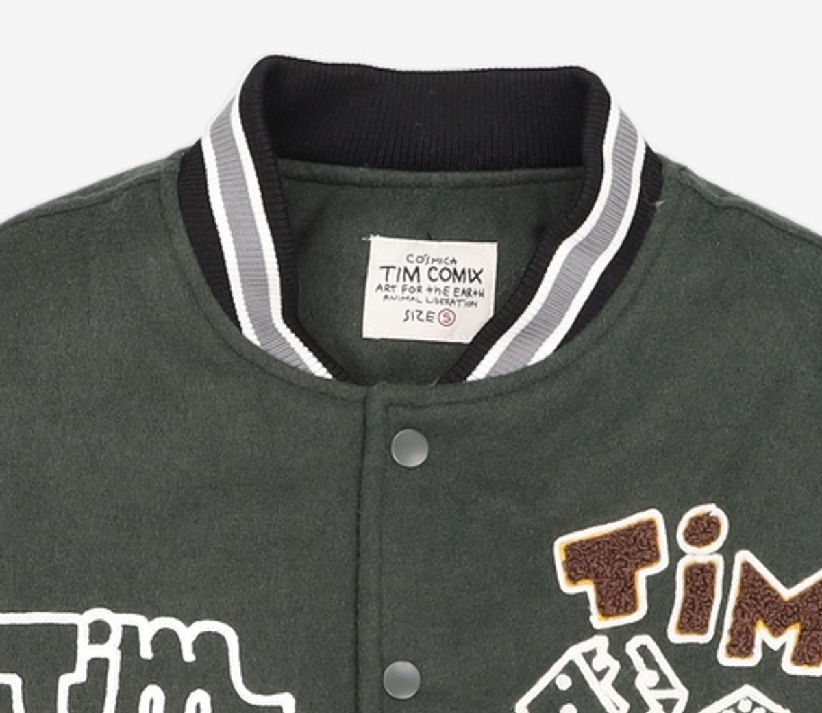팀코믹스(TIMCOMIX) TRUMP & DICE VARSITY JACKET KHAKI S