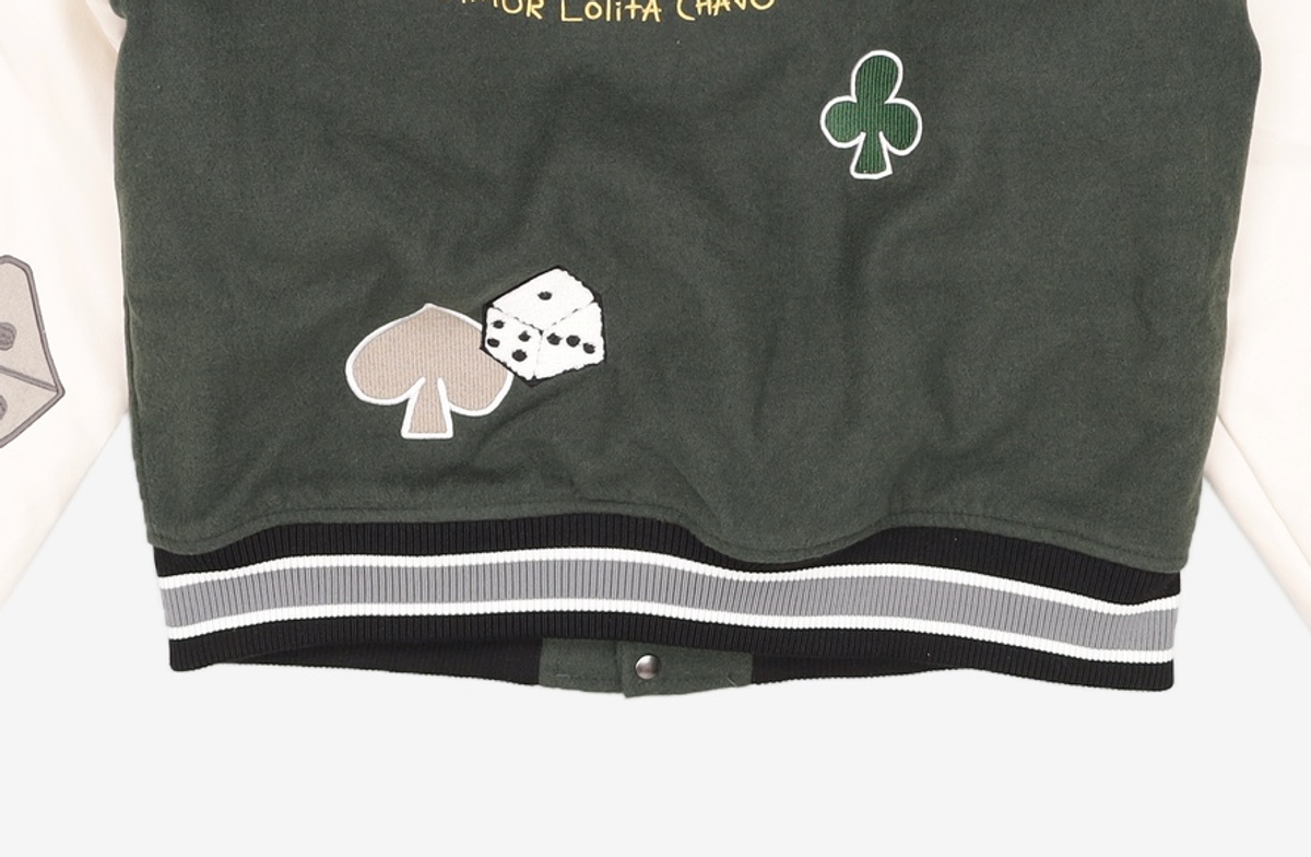 팀코믹스(TIMCOMIX) TRUMP & DICE VARSITY JACKET KHAKI S