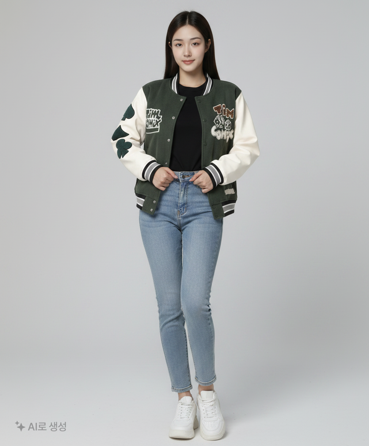 팀코믹스(TIMCOMIX) TRUMP & DICE VARSITY JACKET KHAKI S