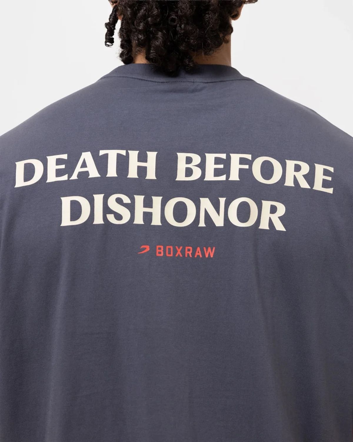 복스로(BOXRAW) Death Before Dishonor 오버사이즈 티셔츠 BXRW-BLOT [차콜]