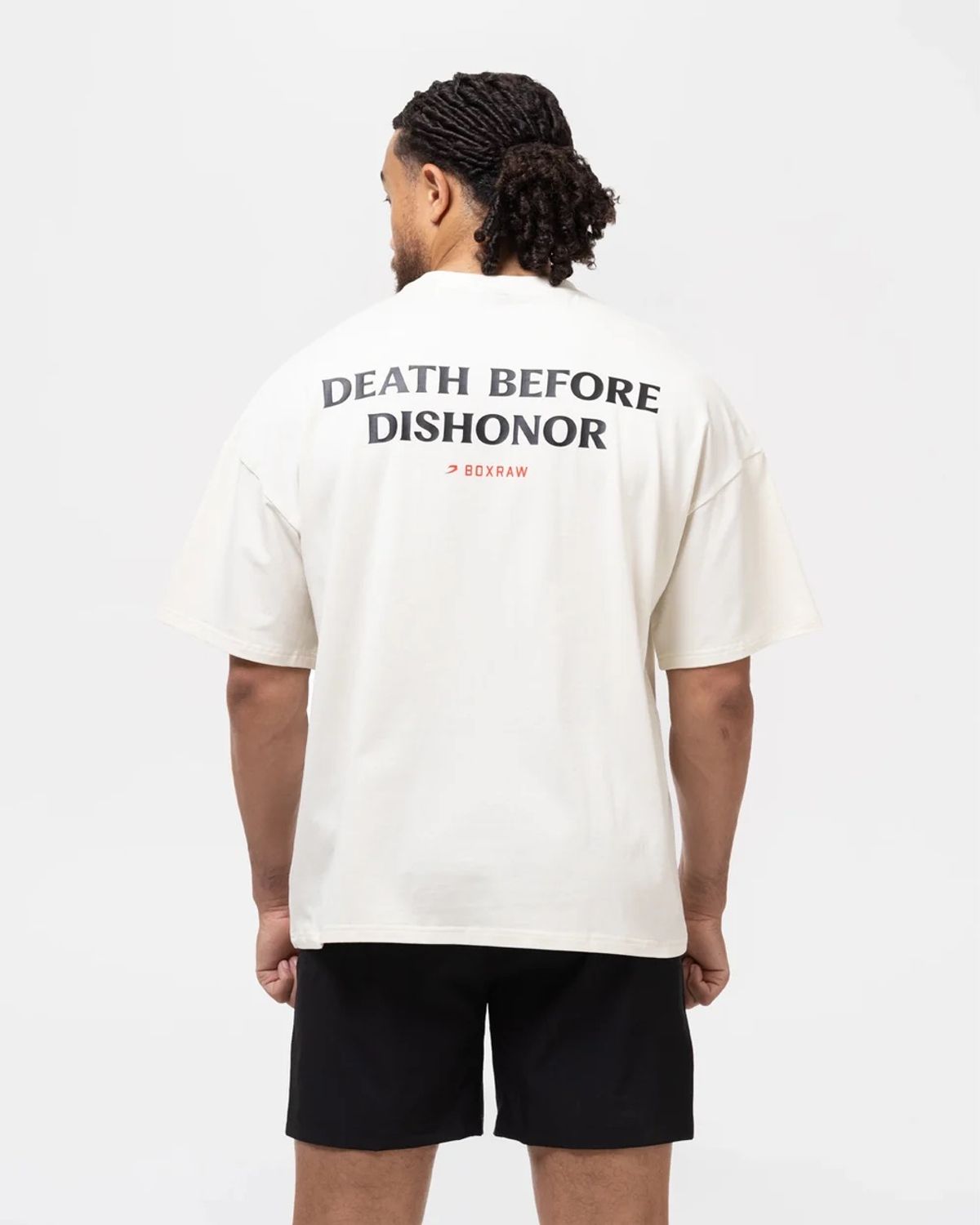 복스로(BOXRAW) Death Before Dishonor 오버사이즈 티셔츠 BXRW-BLOT [베이지]