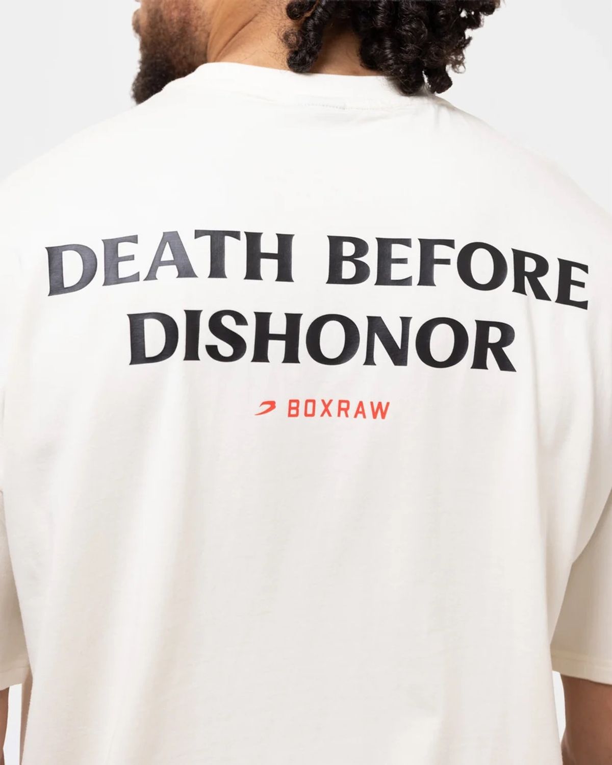 복스로(BOXRAW) Death Before Dishonor 오버사이즈 티셔츠 BXRW-BLOT [베이지]