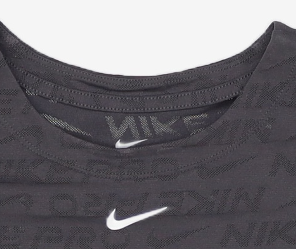 나이키(NIKE) 프로 드라이 핏 반소매 크롭 자카드 탑 W - 블랙:화이트 / HJ2286-010 L