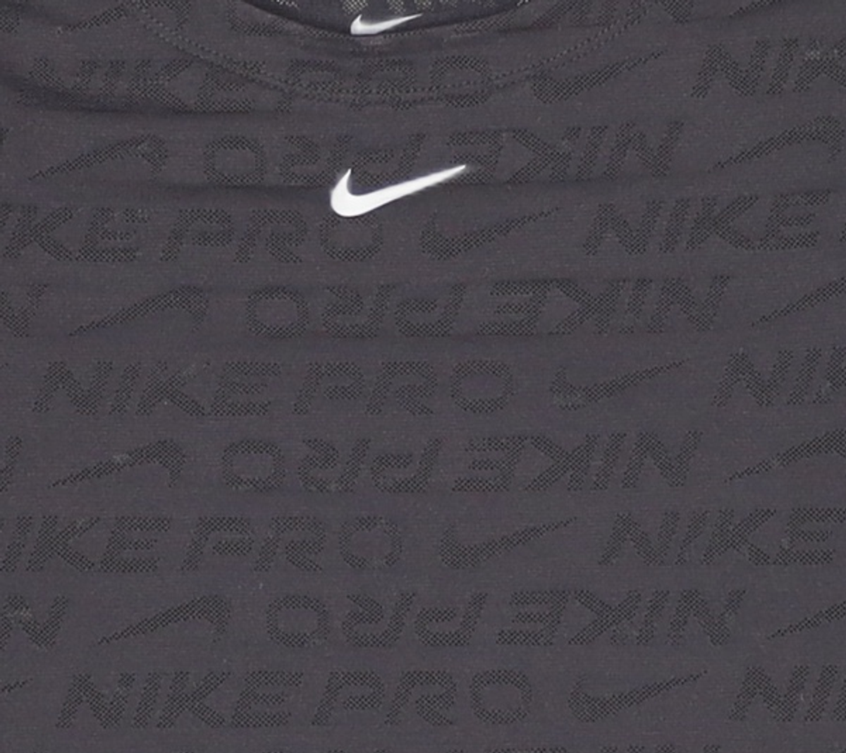 나이키(NIKE) 프로 드라이 핏 반소매 크롭 자카드 탑 W - 블랙:화이트 / HJ2286-010 L
