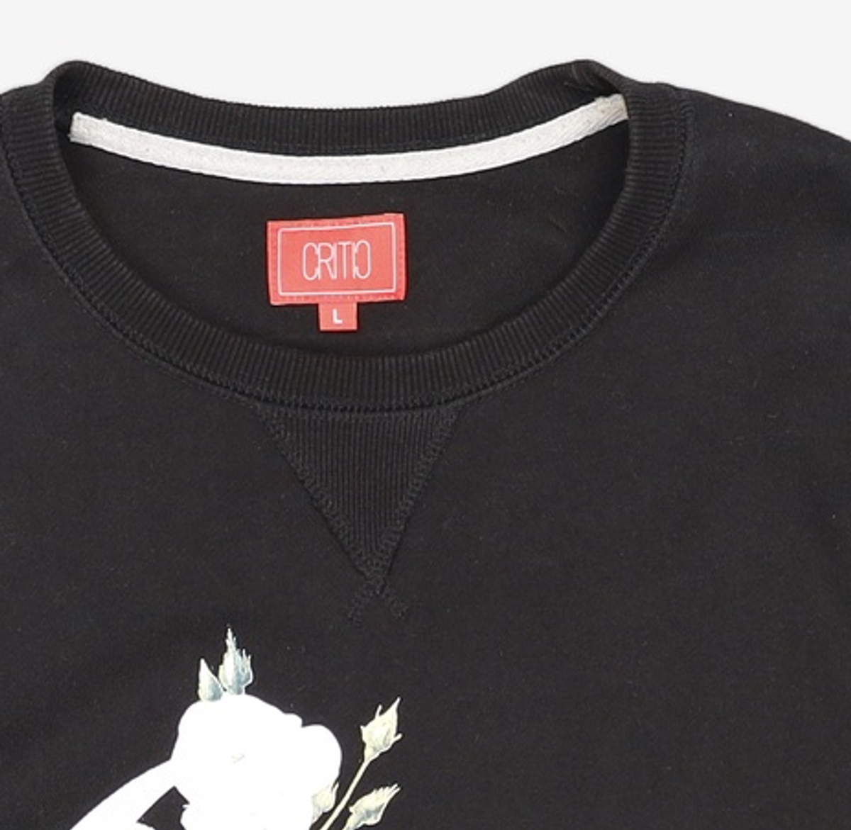 크리틱(CRITIC) FLORAL LOGO CREWNECK (BLACK) L