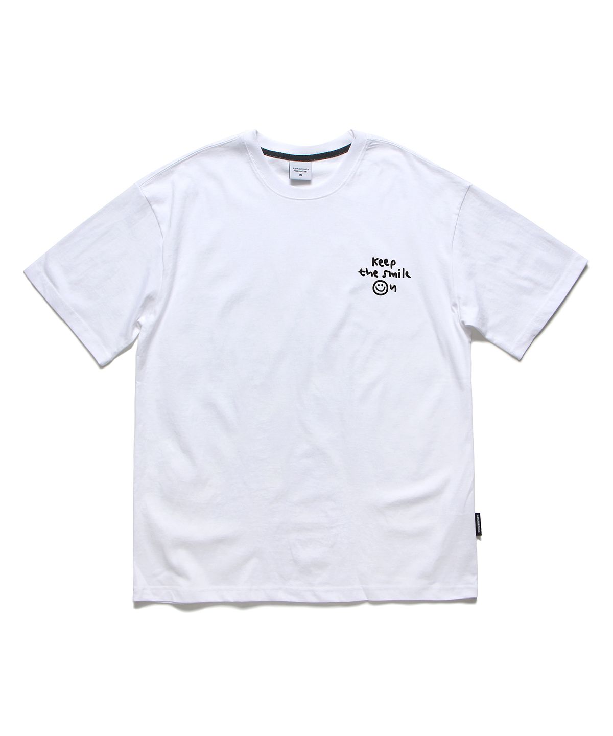 앱놀머씽(ABNORMALTHING) 스마일온 오버핏 티셔츠 블랙 (SMILE ON T-SHIRT BLACK)