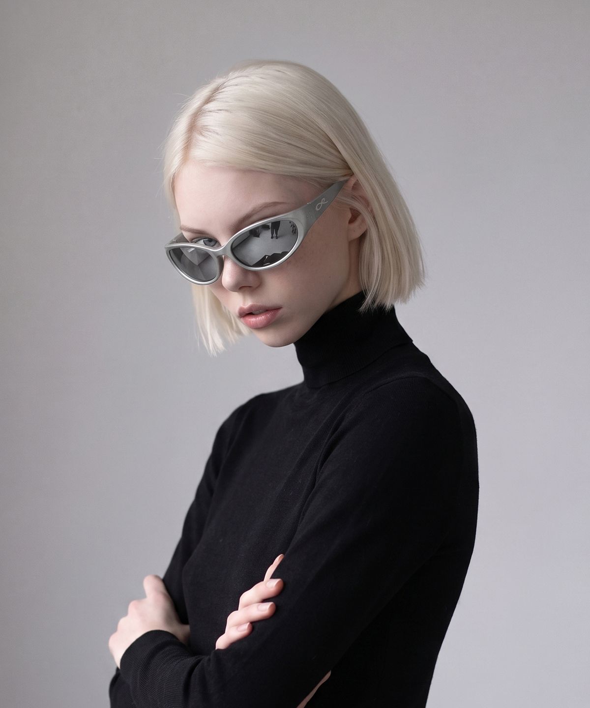 플라이크(FLYQ) SONIQ B4 MATTE SILVER / MIRROR BLACK_선글라스