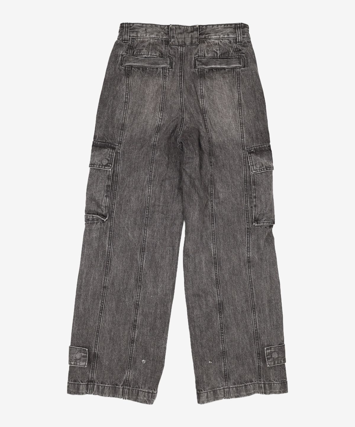 메종미네드(MAISON MINED) HEM BUTTON UTILITY CARGO DENIM PANTS BLACK 46