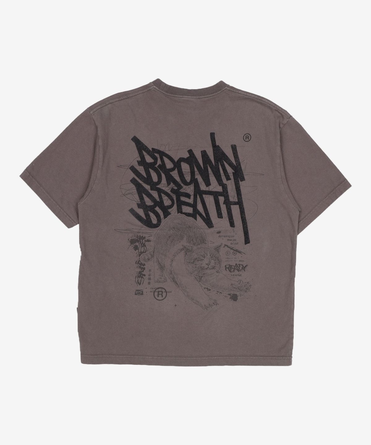 브라운브레스(BROWNBREATH) KITTY TAG TEE - CHARCOAL S