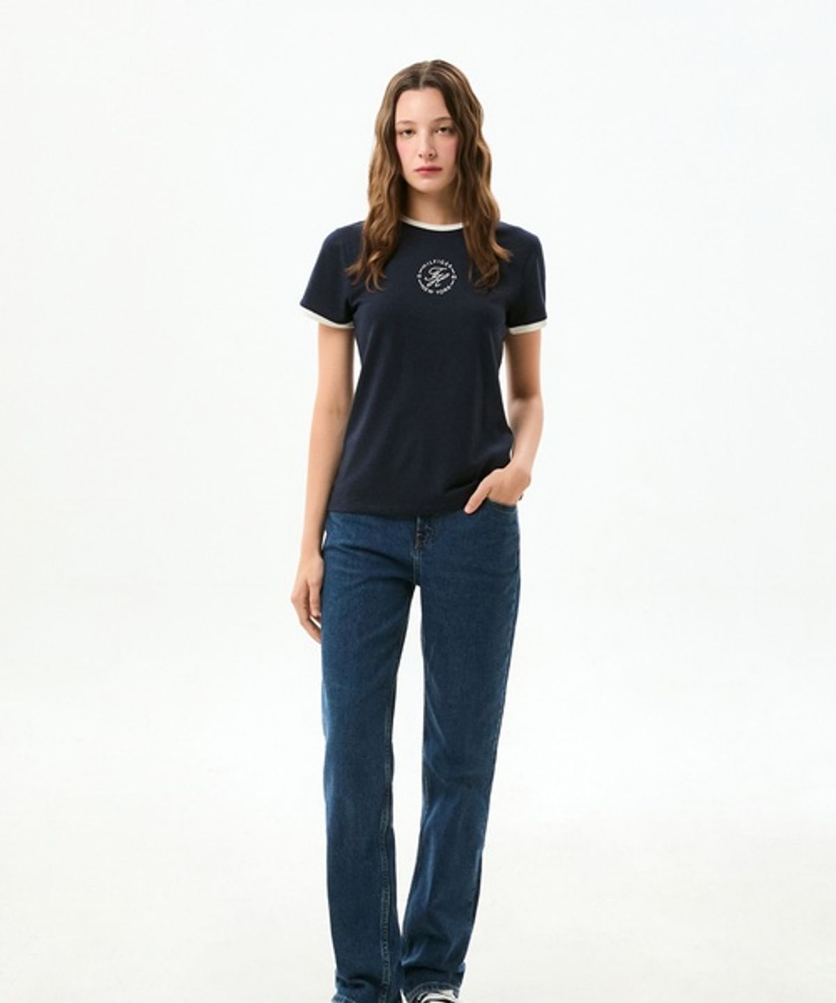 타미힐피거(TOMMY HILFIGER) 스크립트 링거 티셔츠 (T22G6TTO032WT3C1G)