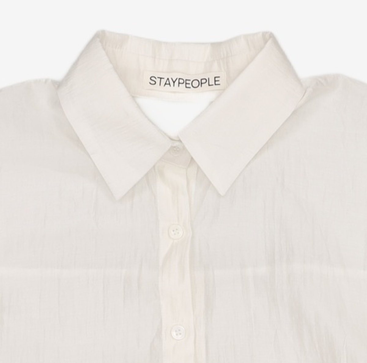 스테이피플(STAYPEOPLE) 백슬릿 텐셀 셔츠 - KHAKI FREE