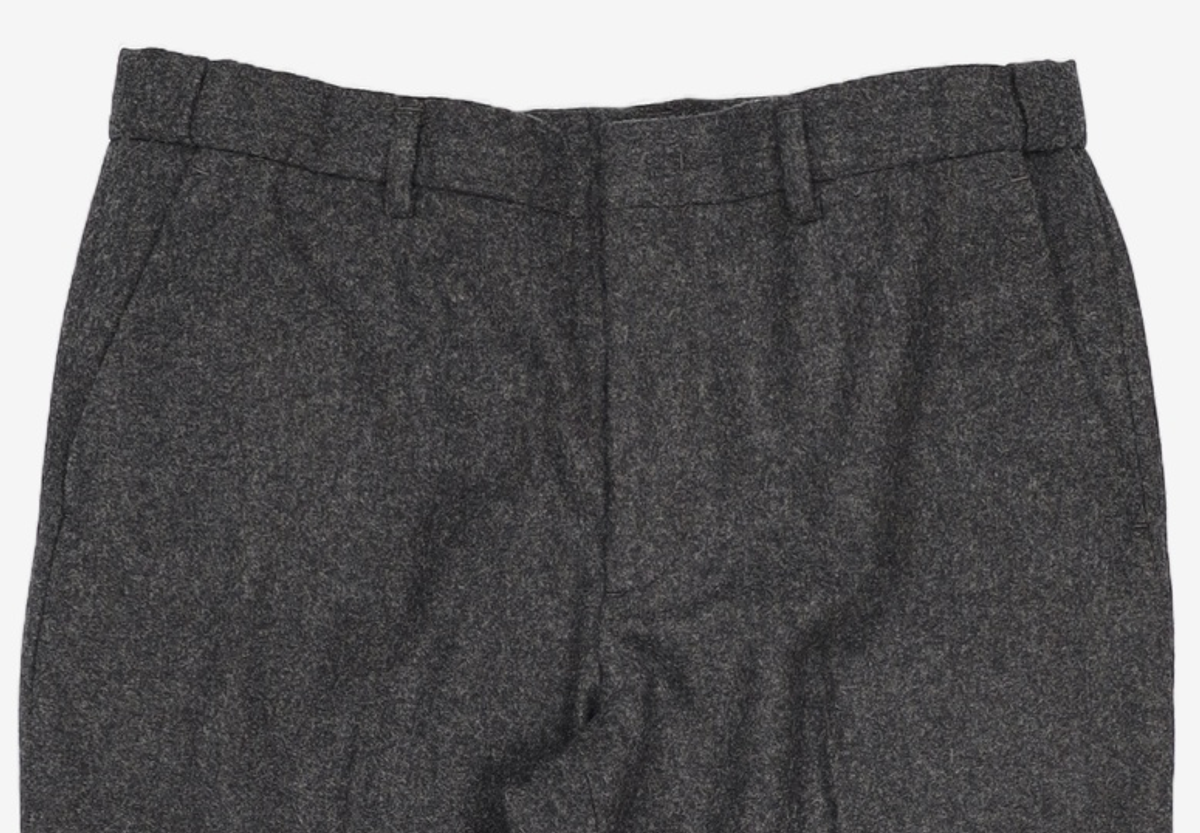 넌블랭크(NONBLANK) 울 플란넬 세미 와이드 핏 슬랙스_DARK GREY XL