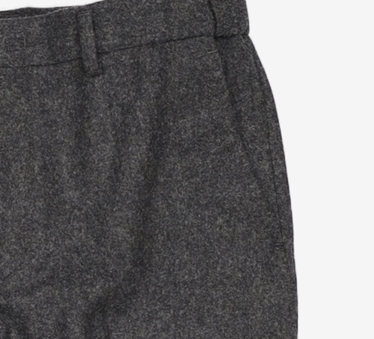 넌블랭크(NONBLANK) 울 플란넬 세미 와이드 핏 슬랙스_DARK GREY XL