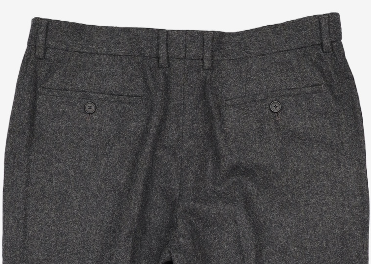 넌블랭크(NONBLANK) 울 플란넬 세미 와이드 핏 슬랙스_DARK GREY XL