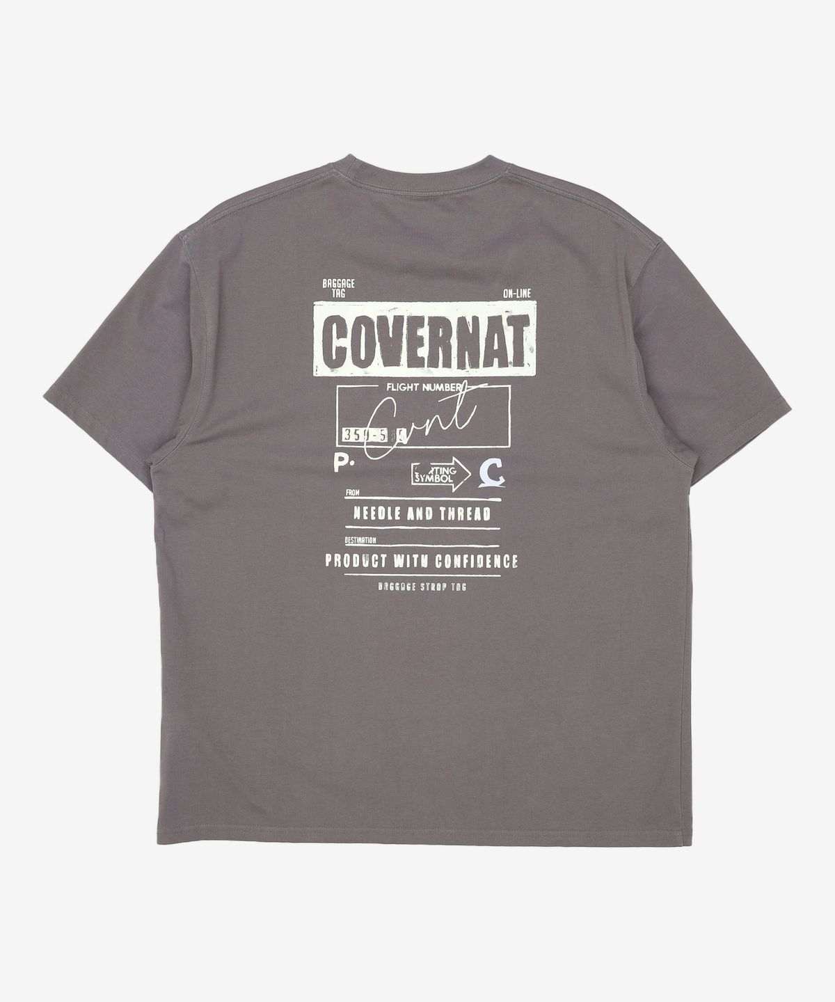 커버낫(COVERNAT) 수피마 배기지택 그래픽 티셔츠 Charcoal XL