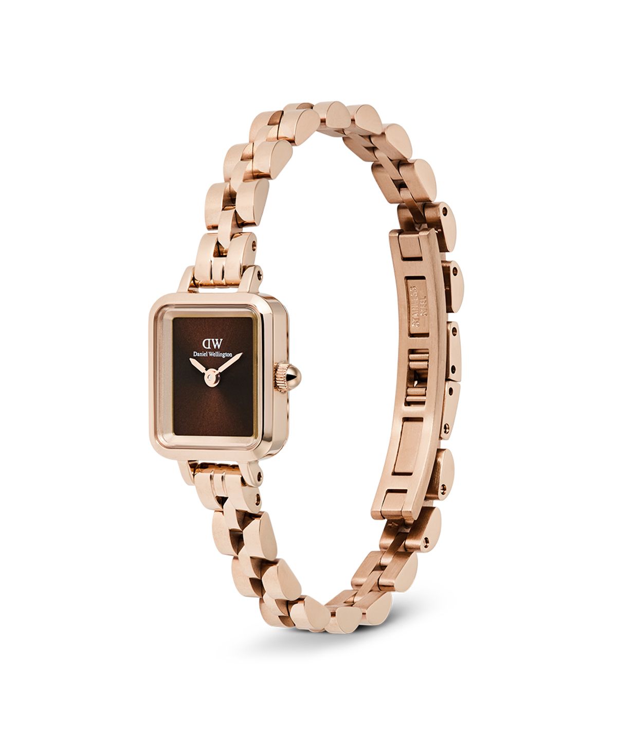 다니엘 웰링턴(DANIEL WELLINGTON) QUADRO MINI ARCH 3-LINK 브라운 사각 미니멀 여자시계