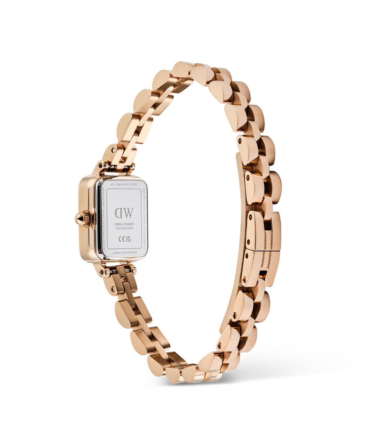 다니엘 웰링턴(DANIEL WELLINGTON) QUADRO MINI ARCH 3-LINK 브라운 사각 미니멀 여자시계