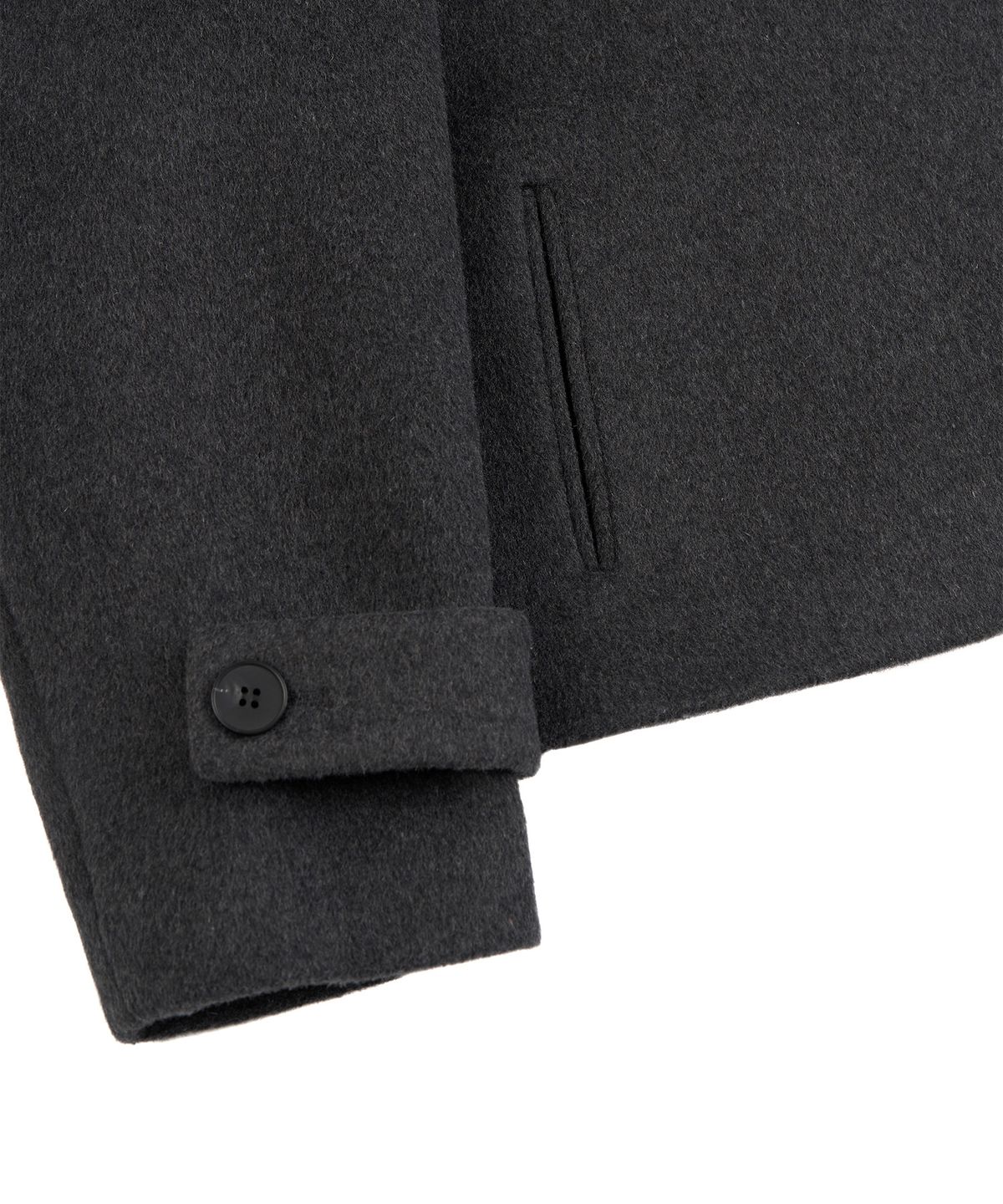 페플리(PEPLEE) Button High Neck Short Coat (Charcoal)