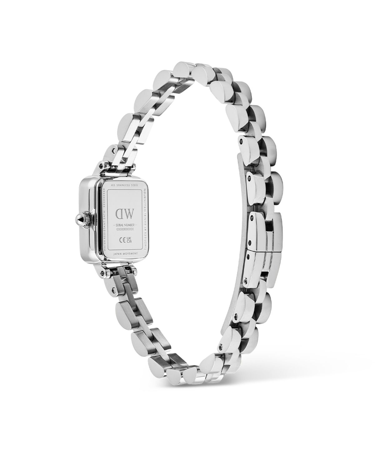 다니엘 웰링턴(DANIEL WELLINGTON) QUADRO MINI ARCH 3-LINK 메탈 실버 여자 데일리 패션시계